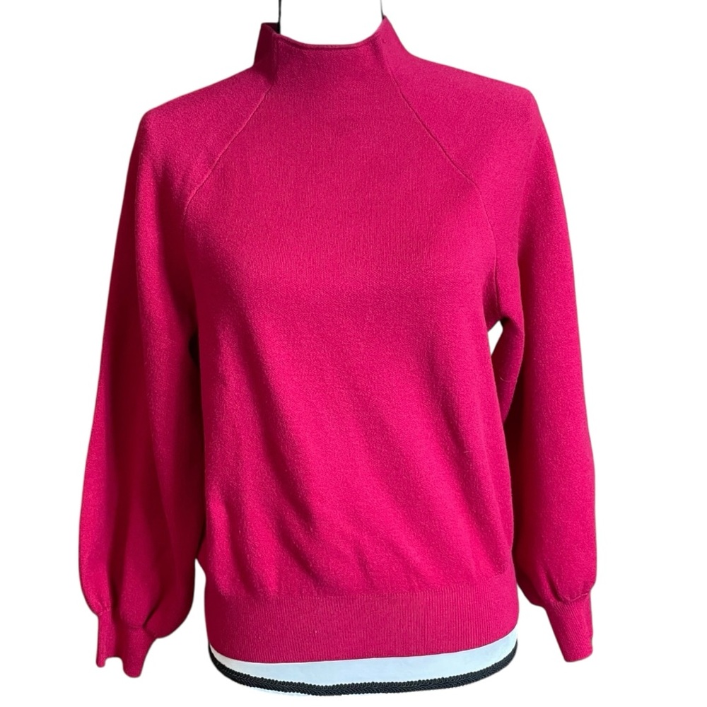 Anthropologie mock turtleneck hot pink sweater small